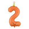 2 Jaar Cijfer Ballon Oranje Leeg 86cm