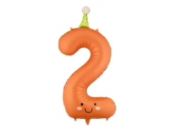 2 Jaar Cijfer Ballon Oranje Leeg 86cm
