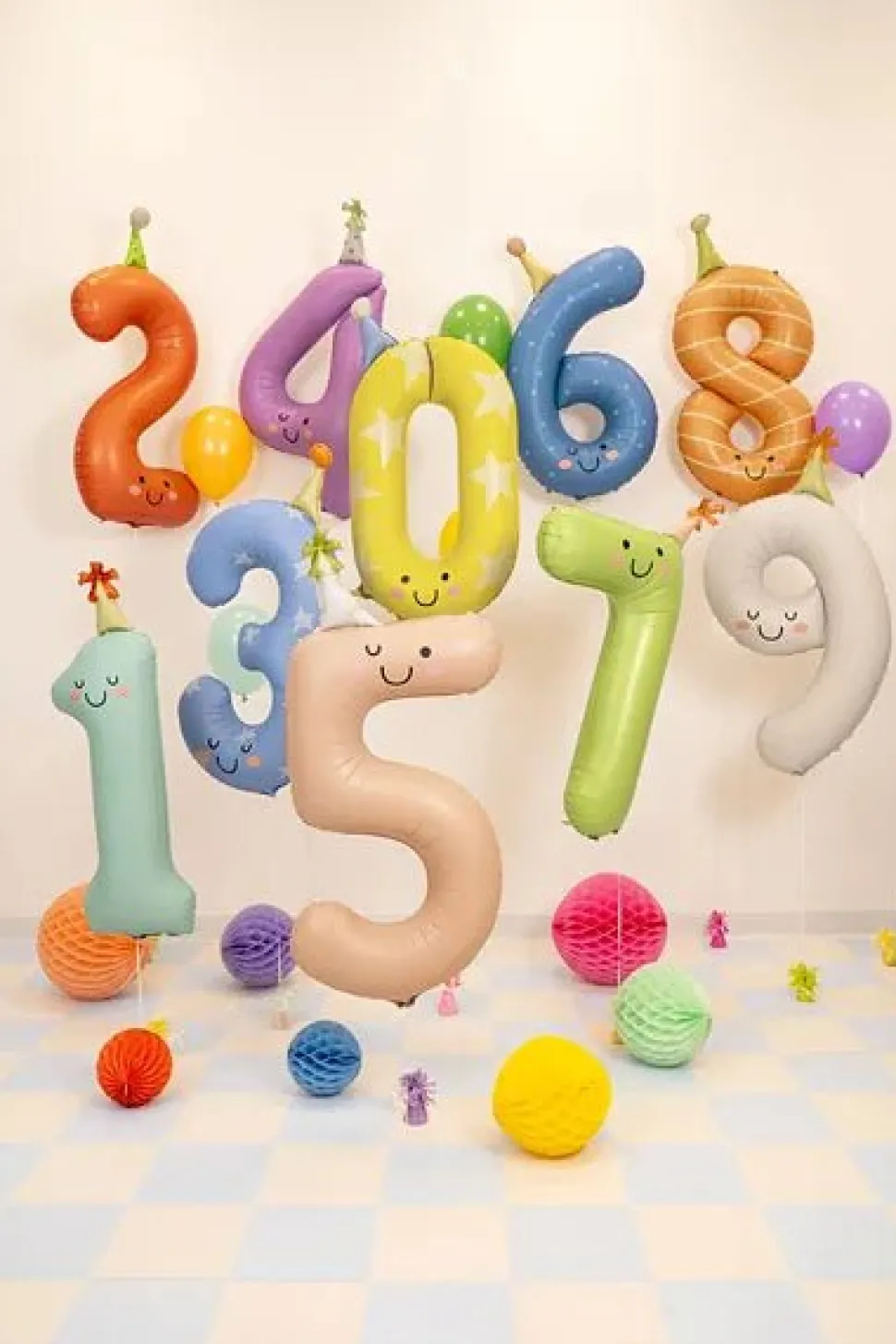 5 Jaar Cijfer Ballon Perzikkleur Leeg 86cm