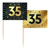 35 Jaar Cocktailprikkers Goud Zwart 50st