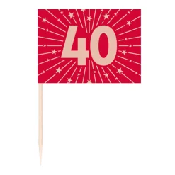 40 Jaar Cocktailprikkers Rood 50st