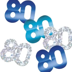 80 Jaar Confetti Zak Blauw 14gr