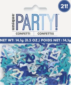 21 Jaar Confetti Zak Blauw 14gr