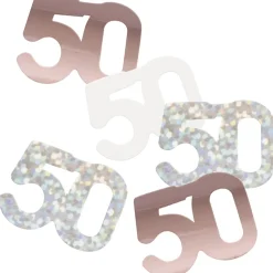 50 Jaar Confetti Zak Rose Goud 14gr