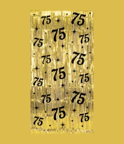 75 Jaar Deurgordijn Goud Zwart