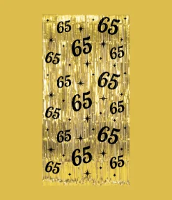 65 Jaar Deurgordijn Goud Zwart