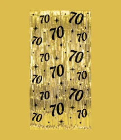 70 Jaar Deurgordijn Goud Zwart