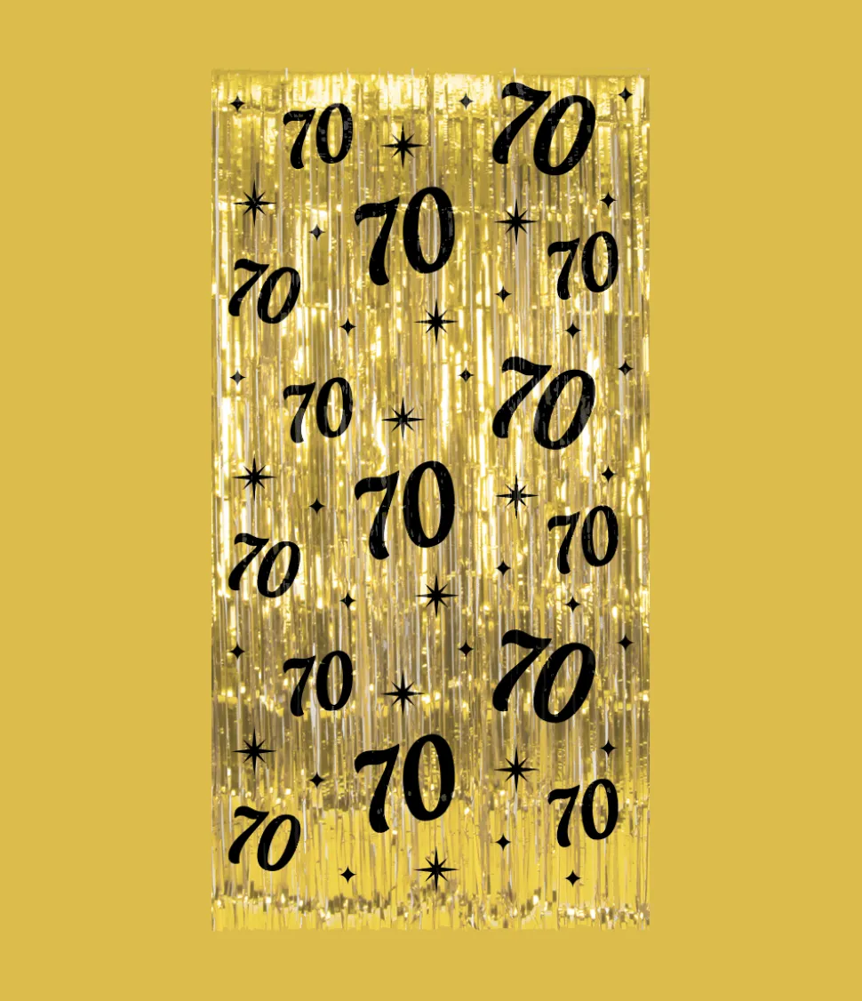70 Jaar Deurgordijn Goud Zwart