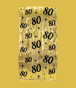 80 Jaar Deurgordijn Goud Zwart