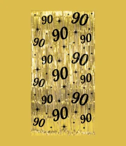 90 Jaar Deurgordijn Goud Zwart