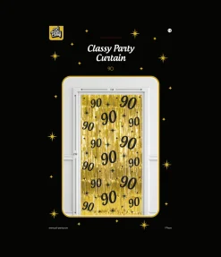 90 Jaar Deurgordijn Goud Zwart