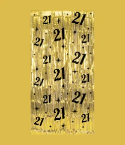 21 Jaar Deurgordijn Goud Zwart