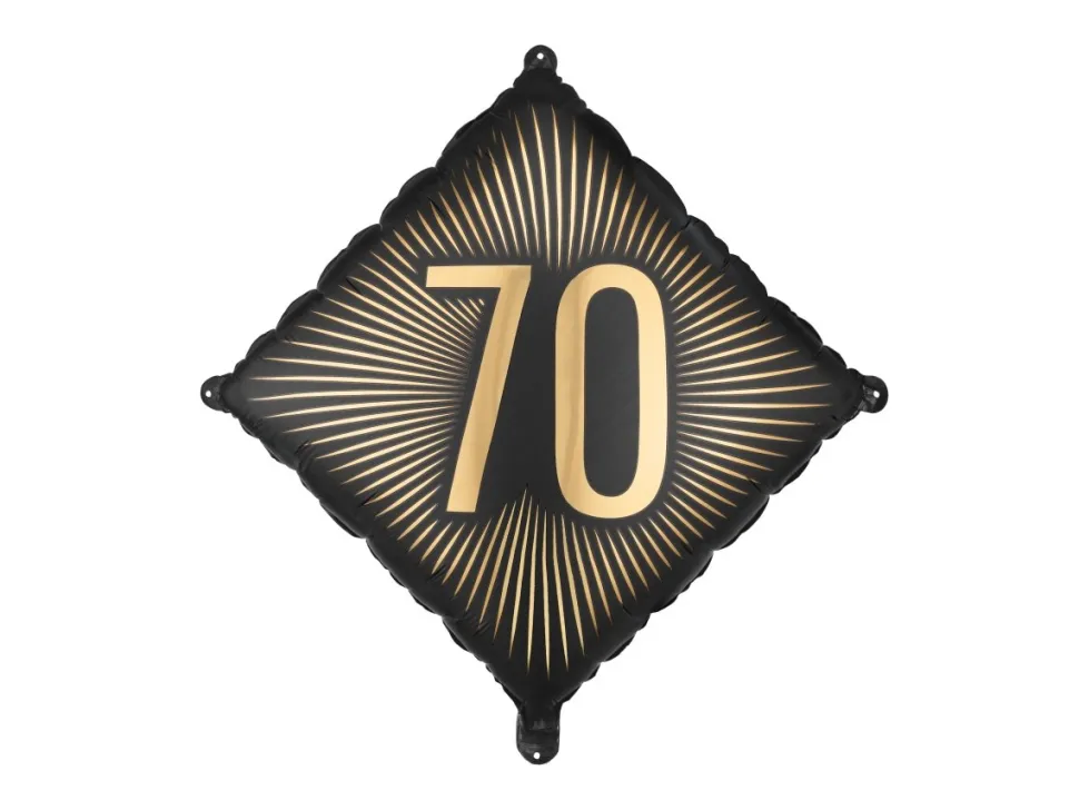 70 Jaar Folie Ballon Zwart Goud Leeg 46cm