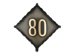80 Jaar Folie Ballon Zwart Goud Leeg 46cm