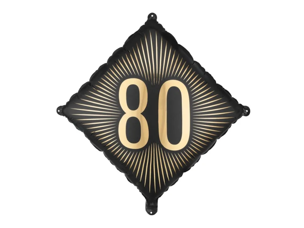 80 Jaar Folie Ballon Zwart Goud Leeg 46cm