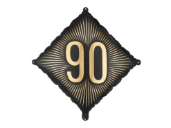 90 Jaar Folie Ballon Zwart Goud Leeg 46cm