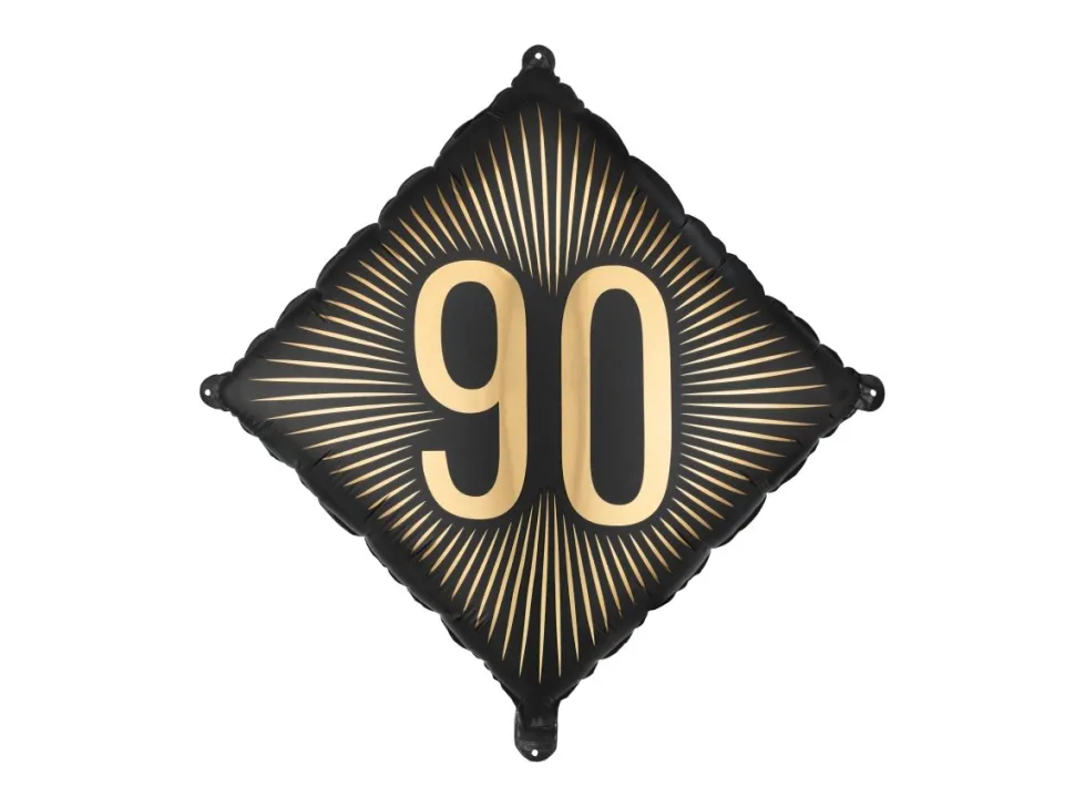 90 Jaar Folie Ballon Zwart Goud Leeg 46cm