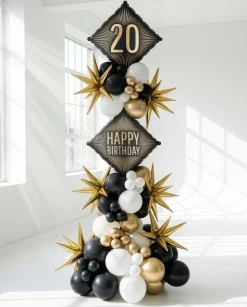 20 Jaar Folie Ballon Zwart Goud Leeg 46cm