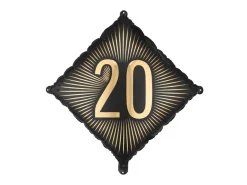 20 Jaar Folie Ballon Zwart Goud Leeg 46cm