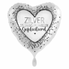 25 Jaar Getrouwd Helium Ballon Zilver Leeg 43cm
