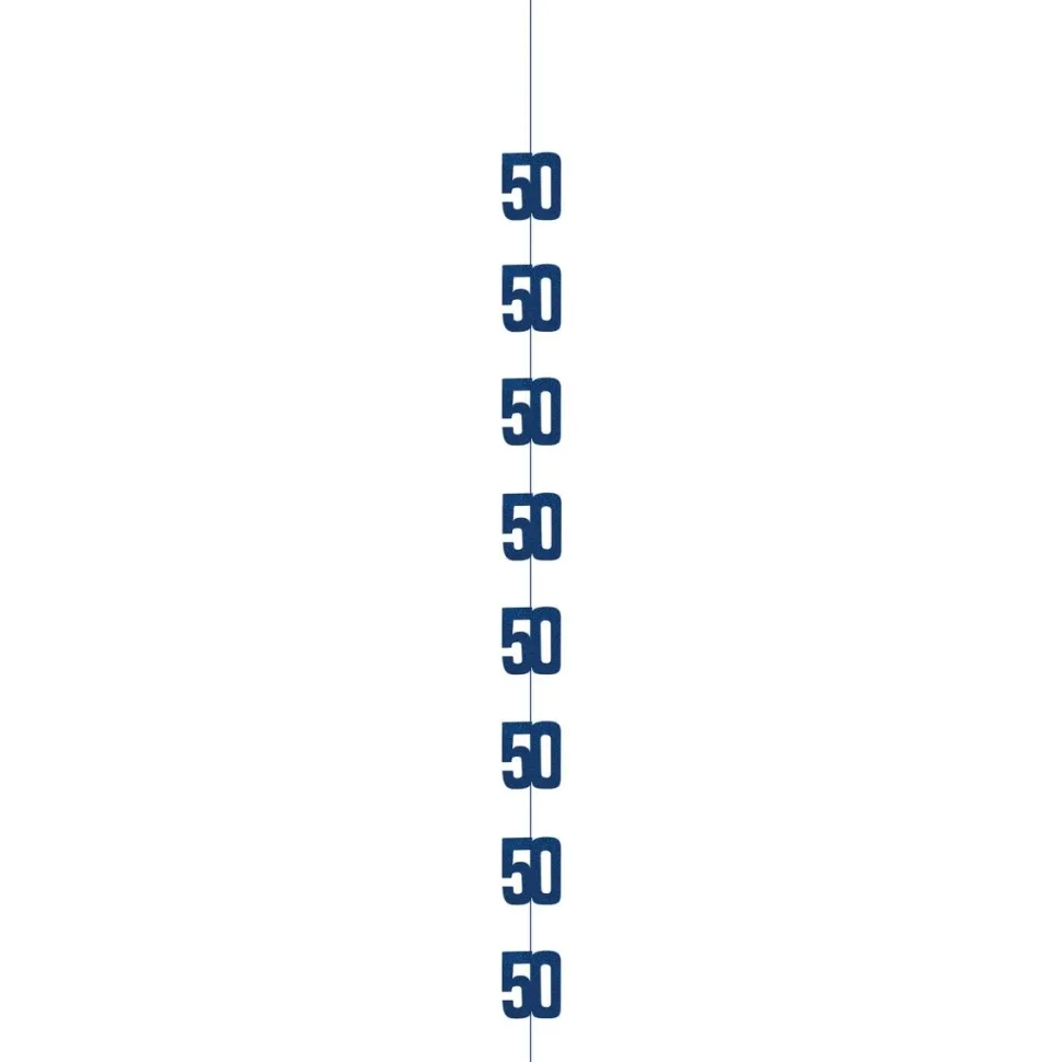 50 Jaar Hangdecoratie Blauw 1,52m
