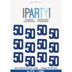 50 Jaar Hangdecoratie Blauw 1,52m