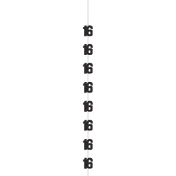 16 Jaar Hangdecoratie Zilver 1,52m