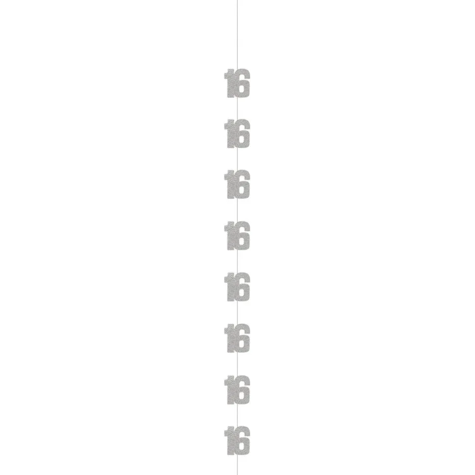 16 Jaar Hangdecoratie Zilver 1,52m