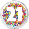 21 Jaar Helium Ballon Confetti Leeg 45cm