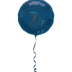 70 Jaar Helium Ballon Donkerblauw Leeg 45cm