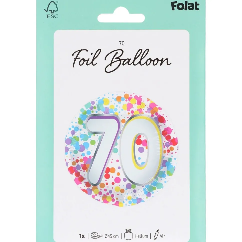 70 Jaar Helium Ballon Leeg 45cm