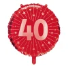 40 Jaar Helium Ballon Rood Leeg 45cm