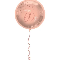 60 Jaar Helium Ballon Roze Elegant Lush Blush Leeg 45cm