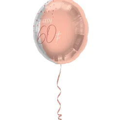 60 Jaar Helium Ballon Roze Elegant Lush Blush Leeg 45cm