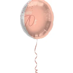 70 Jaar Helium Ballon Roze Elegant Lush Blush Leeg 45cm