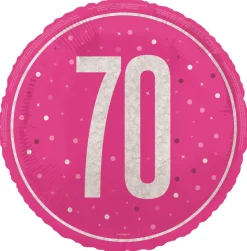 70 Jaar Helium Ballon Roze Leeg 45cm