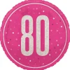 80 Jaar Helium Ballon Roze Leeg 45cm