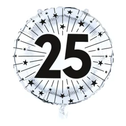 25 Jaar Helium Ballon Zilver Leeg 45cm