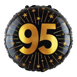 95 Jaar Helium Ballon Zwart Goud Leeg 45cm