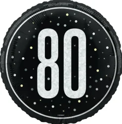 80 Jaar Helium Ballon Zwart Leeg 45cm