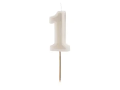 1 Jaar Kaars Beige 10cm