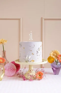 1 Jaar Kaars Beige 10cm