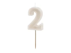 2 Jaar Kaars Beige 10cm