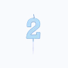 2 Jaar Kaars Blauw Pastel 4,5cm