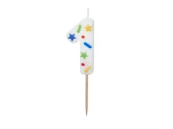 1 Jaar Kaars Gekleurd 10cm