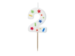 2 Jaar Kaars Gekleurd 10cm