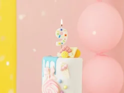 9 Jaar Kaars Gekleurd 10cm
