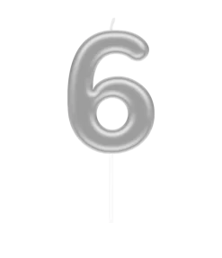 6 Jaar Kaars Glanzend 10,5cm