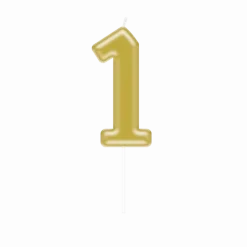1 Jaar Kaars Goud 10,5cm