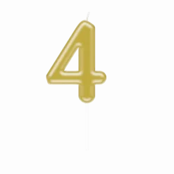 4 Jaar Kaars Goud 10,5cm